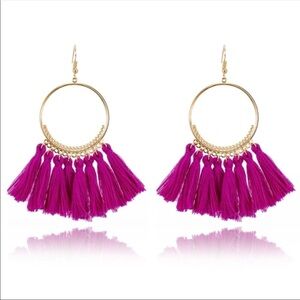 Tassel hoop earrings